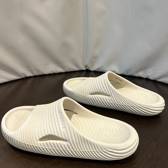 Crocs Mellow Tide Recovery Slide Sandal, Cream 7‎ - Picture 8 of 11